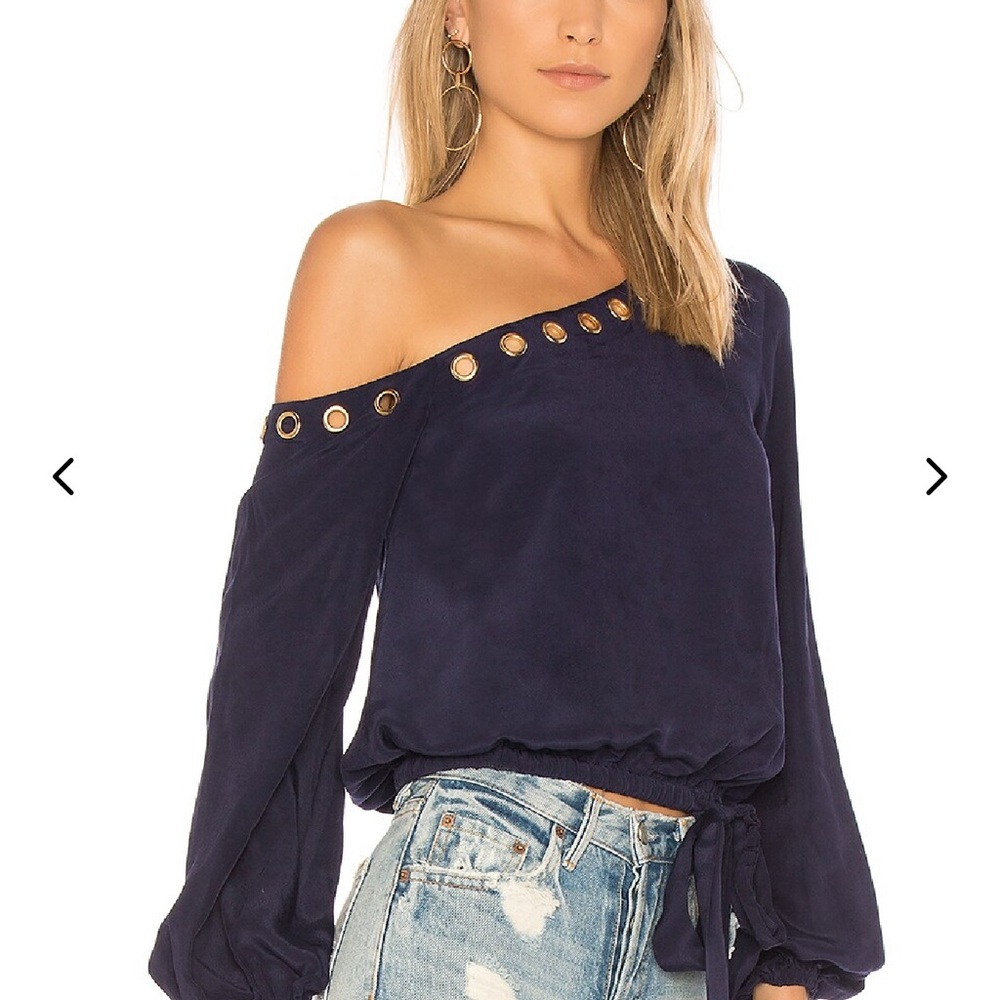 Lovers & Friends Navy Blue Alyssa Top Blouse size Small
